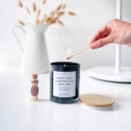 Happy First Christmas As Mr & Mrs Scented Candle Lid Matches Include Luxurious Xmas Gift For Wife Newlywed Wifey - thumbnail 2