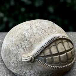 Concrete Ball Statue Stone Smiling Figurine Outdoor Sculpture Front Door Decoration Handmade Ornament Lover Gift Garden Art - thumbnail 4