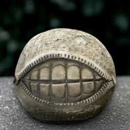 Concrete Ball Statue Stone Smiling Figurine Outdoor Sculpture Front Door Decoration Handmade Ornament Lover Gift Garden Art - thumbnail 3