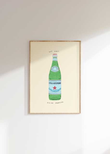 Hot Girls Drink Sparkling Water Wall Print - Summers Day Poster San Pelly Lover Aesthetic Art Holiday - image 1