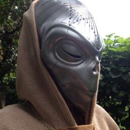 Futuristic Alien Mask Metallic Space Helmet, Cosplay Headpiece - thumbnail 4