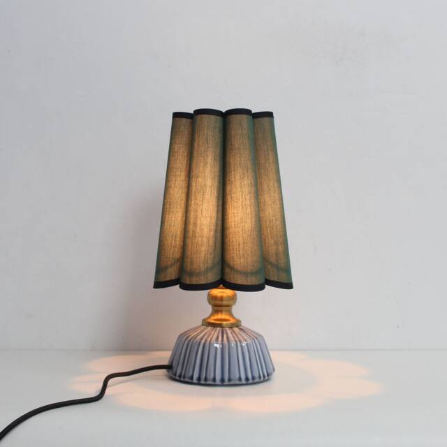 Handmade Dark Green Fabric Table Lamp Ceramic Base Home Decor-17# - image 1