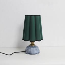 Handmade Dark Green Fabric Table Lamp Ceramic Base Home Decor-17# - thumbnail 3