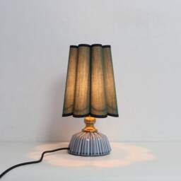 Handmade Dark Green Fabric Table Lamp Ceramic Base Home Decor-17# - thumbnail 1
