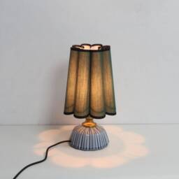 Handmade Dark Green Fabric Table Lamp Ceramic Base Home Decor-17# - thumbnail 4