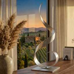 Abstract Metal Sculpture Silver Handcrafted Luxury Modern Home Decor, Indoor, Outdoor - thumbnail 2