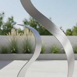 Abstract Metal Sculpture Silver Handcrafted Luxury Modern Home Decor, Indoor, Outdoor - thumbnail 3