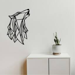Geometric Howling Wolf Wall Art, Minimalist, Modern, Abstract, Decal, Mural, Transfer, Boho -G059 , 5 Sizes, 36 Colour Options - thumbnail 3