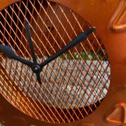 Metal Bird Feeder Hanging Clock Feeding Display Wildlife Gift Garden Decor Decoration Copper Effect - thumbnail 3