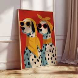 Dalmatian Pop Art Print, Retro Mid-Century Modern Animal Illustration - thumbnail 2