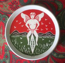 Bicycle Rider Backs Art Plate Painting - Original Playing Card Poker Texas Hold'em Decor Man Cave 8 - thumbnail 1