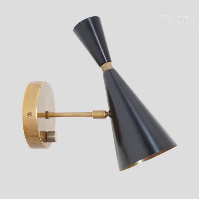 Mid Century Brass Wall Sconce, Italian Stilnovo Style Bedside Lamp - image 1