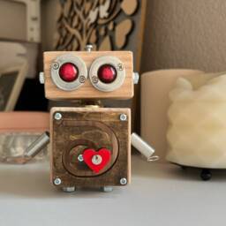 Handmade Robot Figurine - College Dorm Decor - thumbnail 2