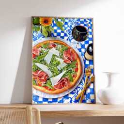 Pizza Poster, Italian Food Print, Kitchen Wall Art, Slice Decor, Italy Foodie Gift Print - thumbnail 2
