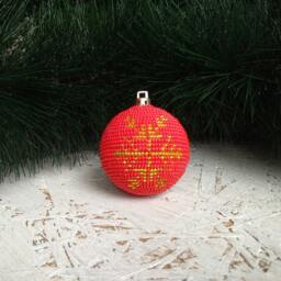 Christmas Ball Of Beads, Exclusive Gift For Christmas, Beaded Balloon With Pictures, Ornament, Christmas Decorations, New Year's Toy - thumbnail 2