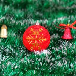 Christmas Ball Of Beads, Exclusive Gift For Christmas, Beaded Balloon With Pictures, Ornament, Christmas Decorations, New Year's Toy - thumbnail 3
