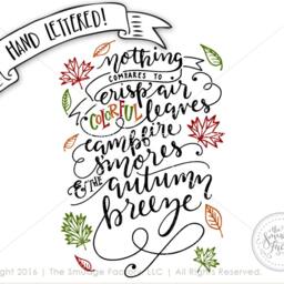Fall Quote Printable, Hand Lettered Autumn Leaves, Diy Wall Art - Digital Download - thumbnail 2