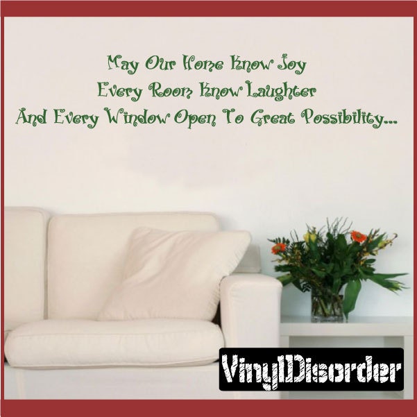 May Our Home Know Joy Every Room Laughter & Window - Vinyl Wall Decal Quotes Sticker Quoteshouse05Et - image 1