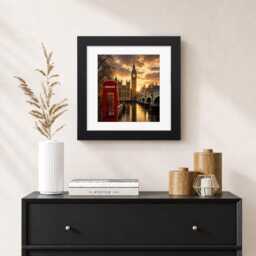 Handmade Square Photo Frame Picture Poster With White Mount Modern Home Decor Various Colours & Sizes - thumbnail 3
