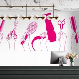 Hair Salon Wall Decal Stylist Tools, Beauty Shop Decor 2852 - thumbnail 3