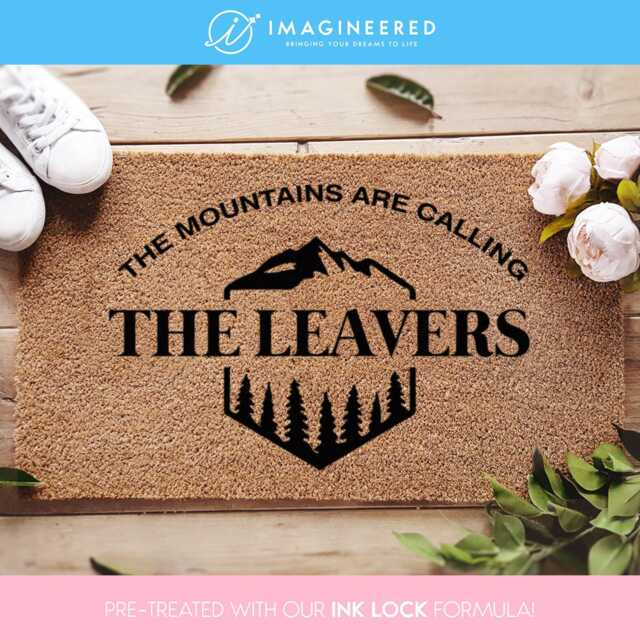 Camping Door Mat - The Mountains Are Calling Personalized Camper Doormat Custom Name Welcome Travel - image 1
