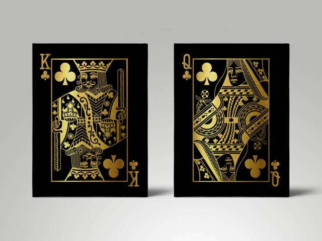 Gold King & Queen Of Clubs Canvas Art Prints, Couple Gift - image 1