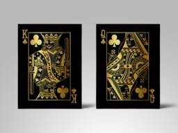 Gold King & Queen Of Clubs Canvas Art Prints, Couple Gift - thumbnail 1