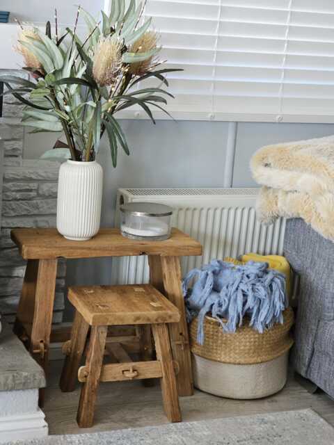 Rustic Wooden Milking Stool, Bench, Reclaimed Teak - image 1