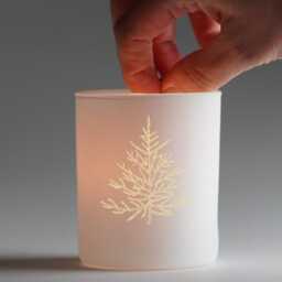 Christmas Engraved Candle - White Matt Jar Cotton Wick Scents+- Your Wishes On The Back Of - thumbnail 2