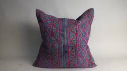Hmong Pillow Vintage Batik Fabric Sofa Cushion Hand-Woven Textiles Scatter Cushions Throw Pillows Decorative Pillowslip Euro Sham - thumbnail 1