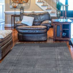 Handwoven Cotton Dhurrie Rug, Black Grey Kilim, Boho Farmhouse Tassel Carpet - thumbnail 2