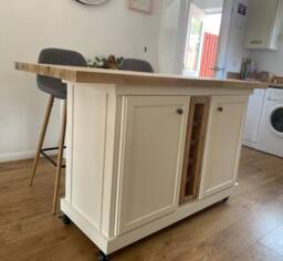 Dorset Bespoke Kitchen Island With Oak Top, Painted in Your Own Colour Choice