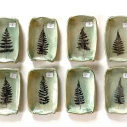 Fossil Fern Ceramic Dish Handmade Stoneware Soap/Jewelry Tray - thumbnail 2