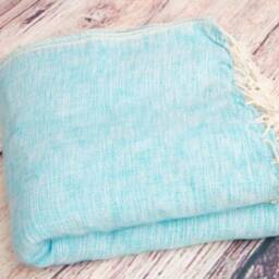 Handmade Yak Wool Blanket Teal Blue, Pink, Purple Oversized Scarf Shawl - thumbnail 3