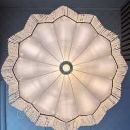 Boho Fringe Chandelier, Burlap Tassel Pendant Light - thumbnail 3