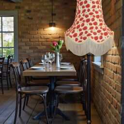 Red Poppies Floral Fabric Lampshade Handmade For Table & Floor Standard Lamps Bases, Clip On Wall Lights, Ceiling Pendants - thumbnail 3