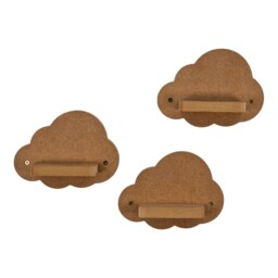 Cloud Shaped Set Of Shelves Suitable For Tonie's, Wall Mounted Unpainted Mdf Kids Room D??cor, Display Shelf Tonie Figures - thumbnail 2