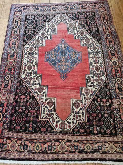 3.5 X 4.9 Antique Top Quality Veg Dye Turkish Finest Decorative Hand Knotted Unique Geometric Area Rug - image 1