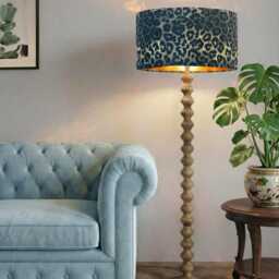 Handmade By Order Luxury Bronze Effect Leopard Cheetah Animal Print On Velvet Drum Lamp Shade Pendant Light All Shapes & Sizes - thumbnail 2