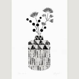 Set Of 3 Floral Prints, Geometric Wall Decor, Monochrome Prints, Flowerprints, Bedroom Art, A4 A3, Unframed - thumbnail 3