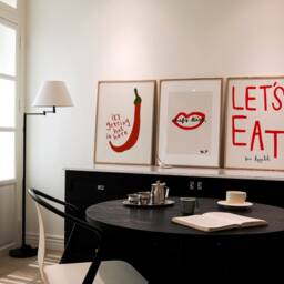 Set Of 3 Kitchen Prints, Red Print, Retro Wall Art, Aesthetic Decor, Gallery Wall, Home Inspo, Unframed - thumbnail 2