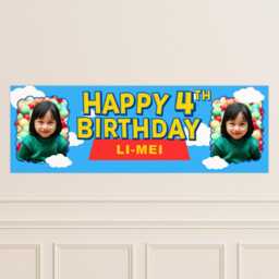 Personalised Birthday Banner - Toy Land - Custom Name & Photo Toy-Inspired Colourful Cartoon Style Party Decor For Kids - thumbnail 2