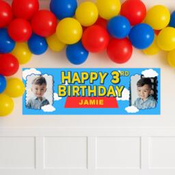 Personalised Birthday Banner - Toy Land - Custom Name & Photo Toy-Inspired Colourful Cartoon Style Party Decor For Kids - thumbnail 1