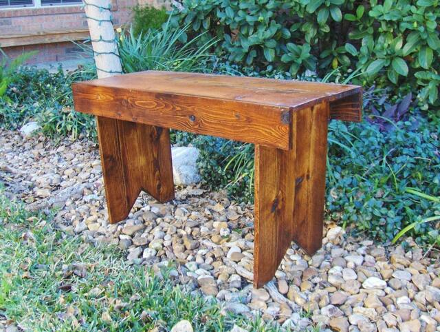 Primitive Rustic Cedar Wooden Bench, Kitchen Bench, French Country Bench, Shabby Chic Bench - image 1
