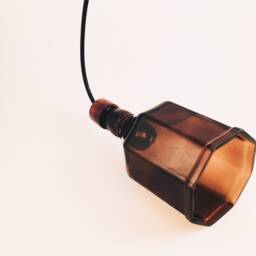 Hanging Pendant Lamp - Amber Indian Whiskey Bottle Pendant Light - thumbnail 3