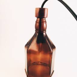 Hanging Pendant Lamp - Amber Indian Whiskey Bottle Pendant Light - thumbnail 2