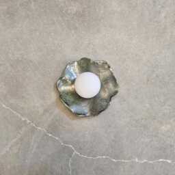 Handmade Ceramic Wall Sconce Turquoise Dot Glaze, Modern Light Fixture - thumbnail 3
