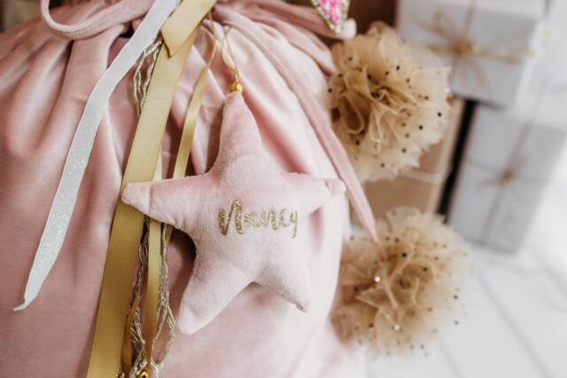 Christmas Tree Velvet Star Decoration, Personalised Bauble, Star, Bauble, 1St Bauble - image 1