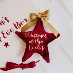 Christmas Tree Velvet Star Decoration, Personalised Bauble, Star, Bauble, 1St Bauble - thumbnail 3