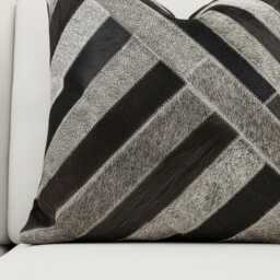 Black Gray Patchwork Cowhide Cushion 48x48 - thumbnail 2